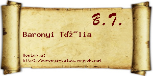 Baronyi Tália névjegykártya