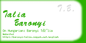 talia baronyi business card